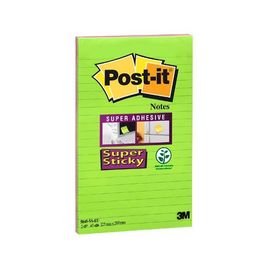 Comprar Pack 2 blocs 127x203 mm Notas Post-it® Super Sticky Ultra con Líneas. Colores surtidos: verde neón y fucsia. 45 hojas/bloc