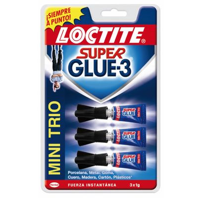 Comprar Pack 3 tubos pegamento Loctite super glue 3 mini 1gr